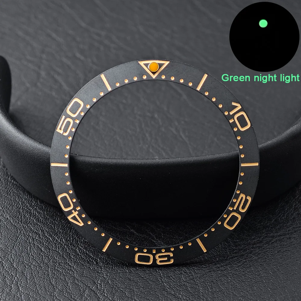 Men's Watch Replacement Bezel Insert with Tilted Ceramic and Carbon Fiber Texture