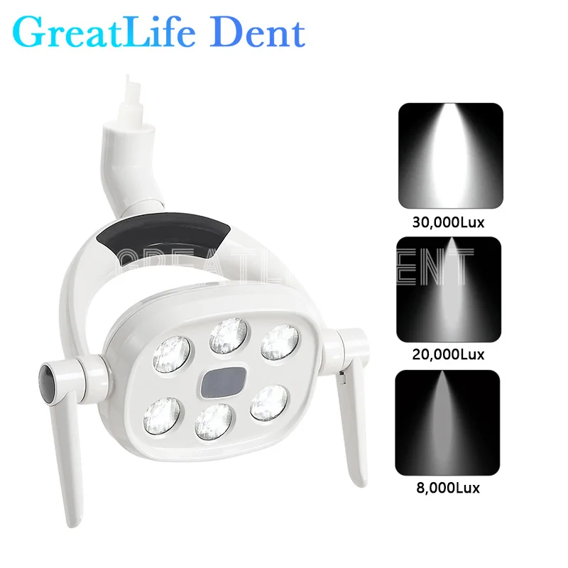 

GreatLife Dent 15w 6Led Dentist Operation Dental Chair Induction 8 Grade Illumination Lamp Surgery Shadowless Surgical Led Light
