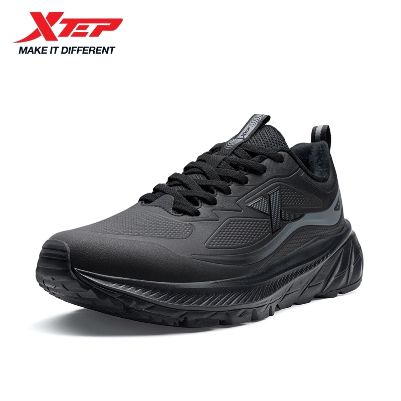  Xtep Male's Cotton Shoes 2025 Winter New Arrival Strong Wrapping Comfortable Lace Up Cushion Durability Sneakers 875419370017 