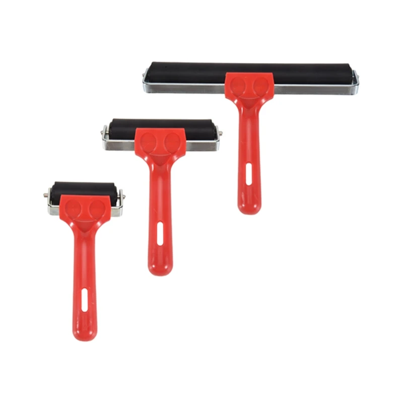 New 3 Pcs Rubber Roller Rubber Brayer Glue Roller Tools For Printmaking Stamping Wallpaper Gluing Application 6/10/20 Cm