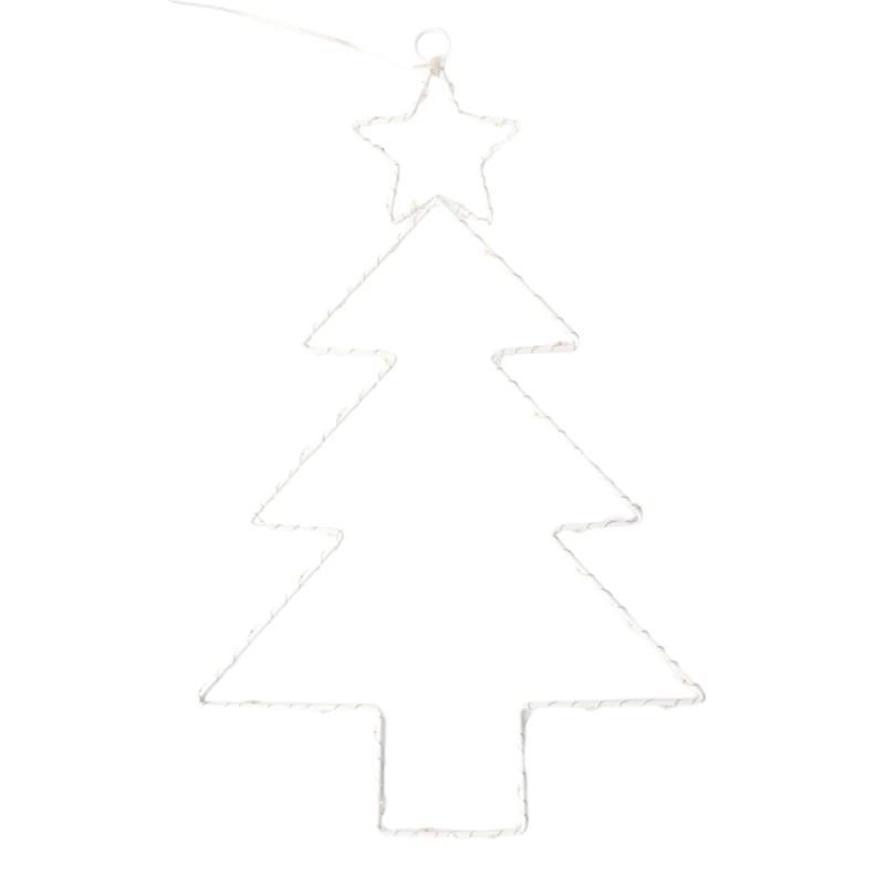 

Новый праздничный железный рождественский орнамент в форме рождественской елки, цветные ночные огни