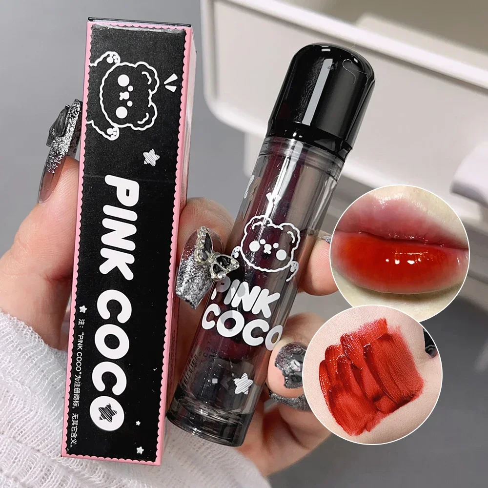 Dark Red Brown Mirror Lip Glaze Water Light Moisturizing Non-stick Cup Highly Pigmented Red Liquid Lipstick Lips Makeup Cosmetic lip gloss lip makeup lip glaze