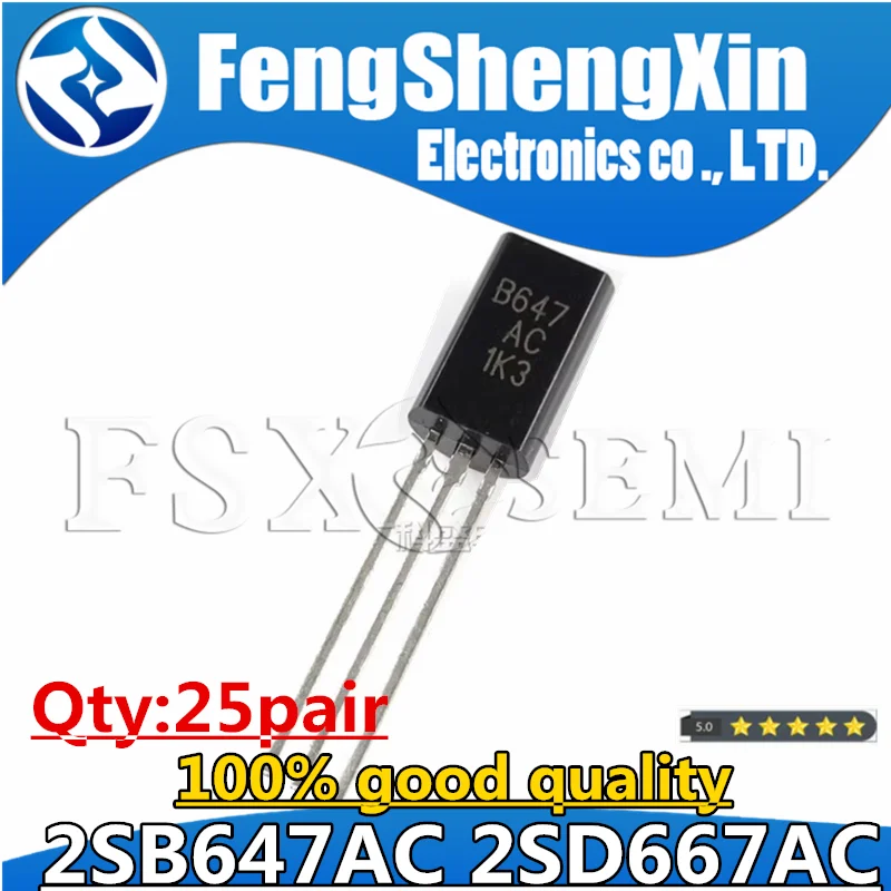 50pcs/lot 25pcs D667AC+25PCS B647AC 2SD667 2SB647 Transistor D667 B647 ...