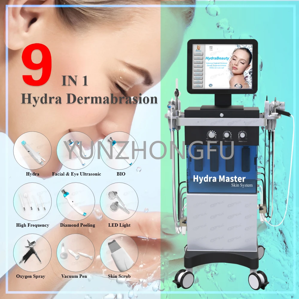 

9 in 1 Wholesale Facial Machine H2o2 Hydra Dermabrasio Oxygen Microdermabrasion Diamond Jet Peel
