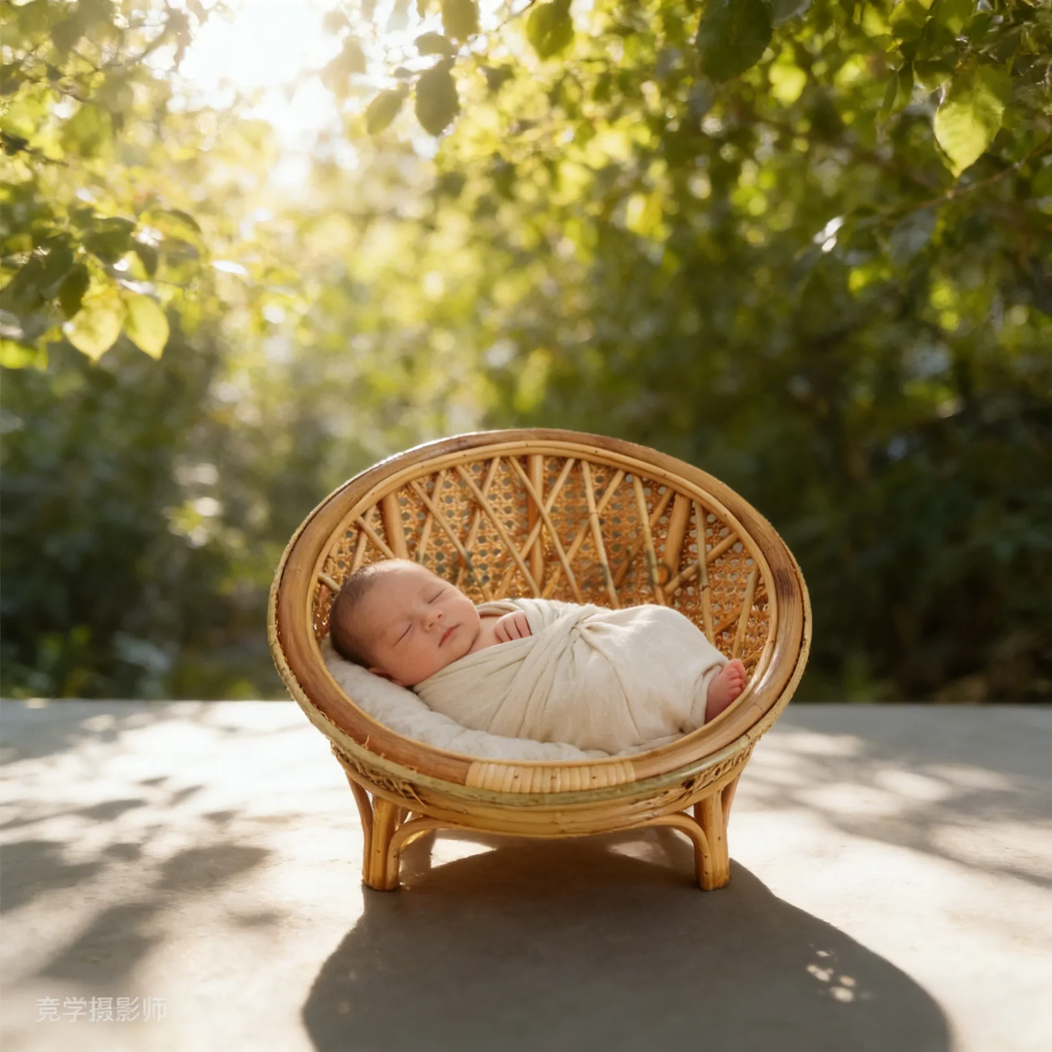 1pc Vietnam-Sourced Rattan Bench Newborn Growth Record Props Practical Posing Studio Shoot Photography Furniture for Baby