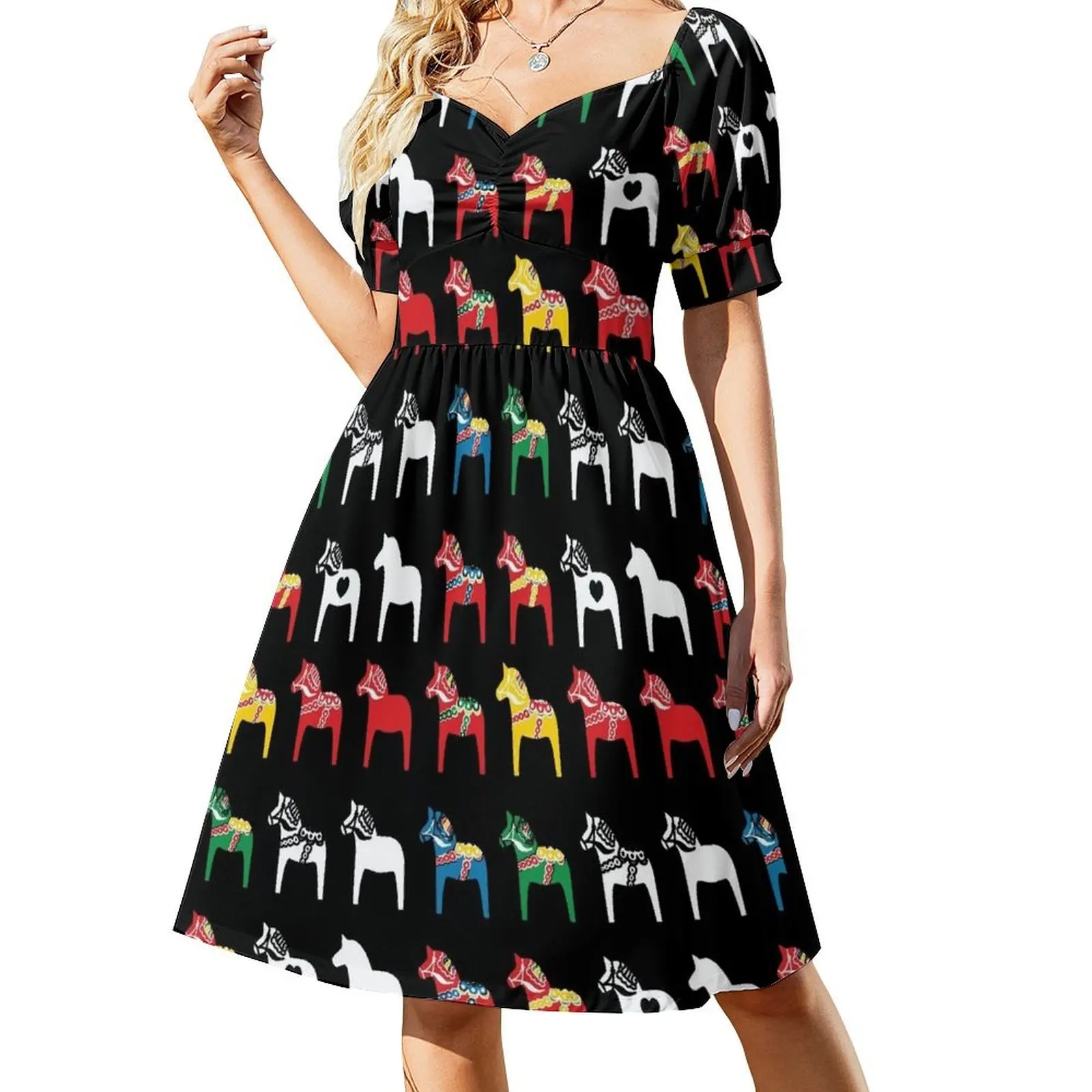 

Dala Horses Dalarna Sweden Horse Dalecarlian Swedish Colorful Dress african dresses for woman prom dress 2024