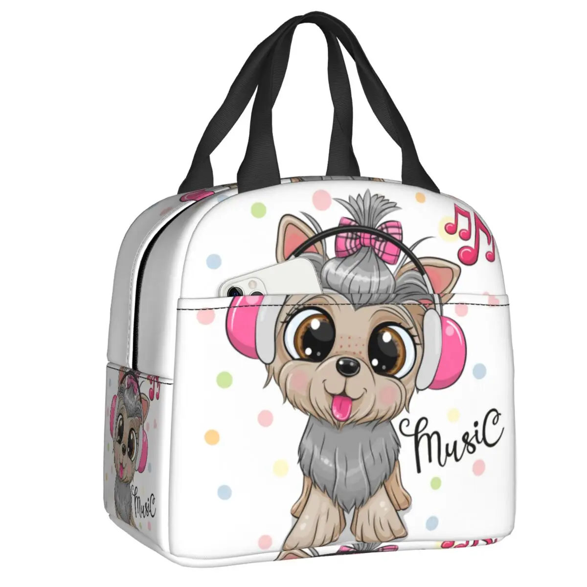 

Custom Yorkshire Terrier Dog Lunch Bag Men Women Warm Cooler Insulated Lunch Boxes for Kids School