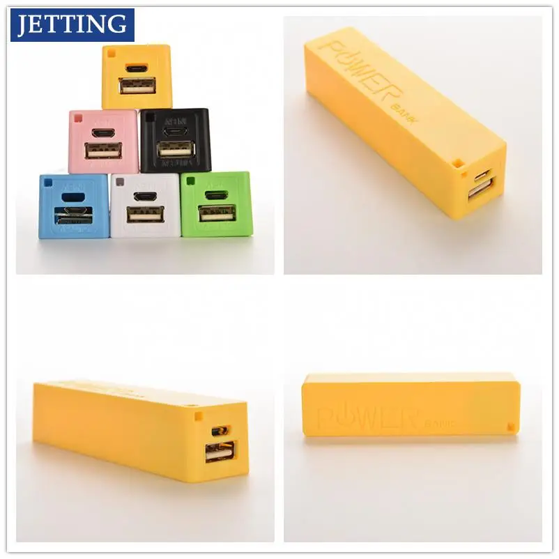 New 1PC Plastic Power Bank Box 18650 5V 1A External Battery Pack Charger Case 6 Colors for Mobile Phone Tablets Backup Power
