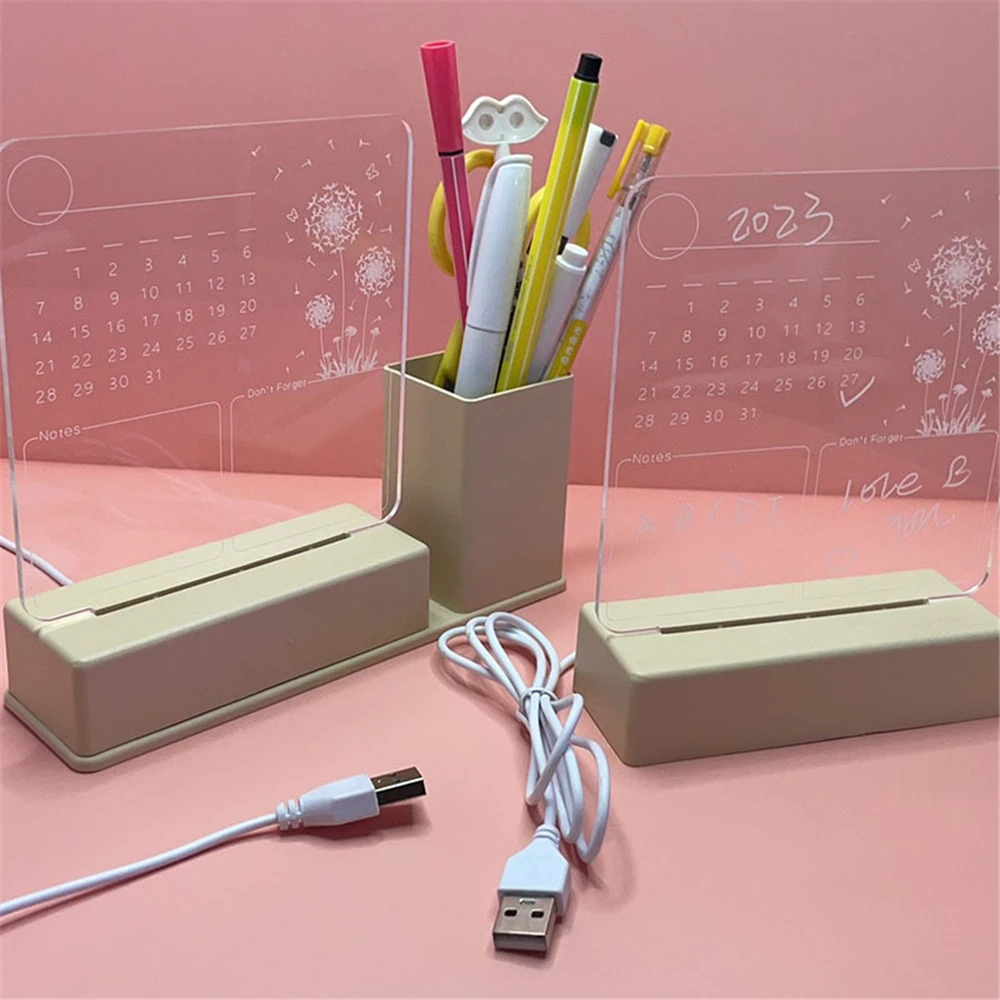 투명 노트 보드, 다용도 선물, 자유롭게 닦을 수 있음, 부드러운 빛, 눈을 다치지 않음, 집 장식