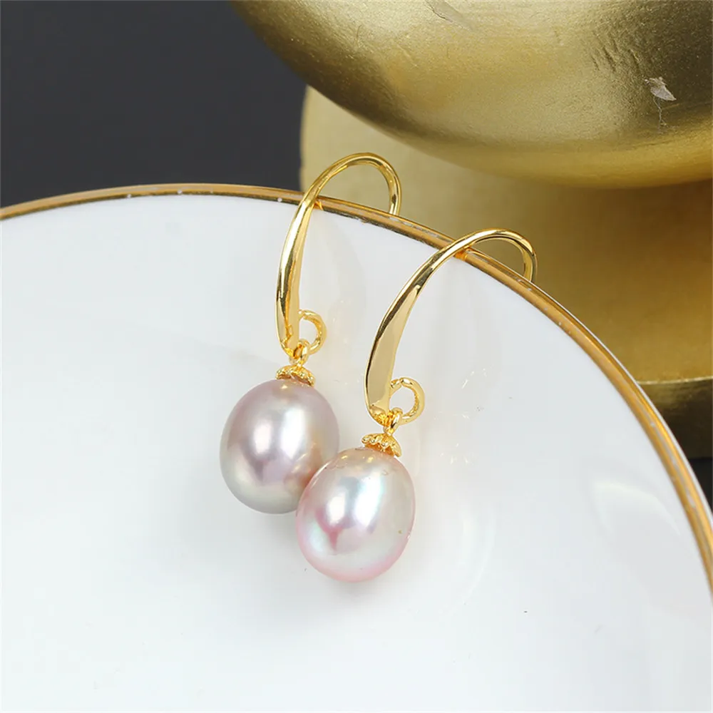 Gold Ear Hook Pearl 14K Bag Gold Ear Replacement Atmosphere Ear Stud Empty Holder DIY Accessories Temperament Style Female high end evening dress female fish tail champagne color senior texture celebrity sexy fairy atmosphere banquet temperament light