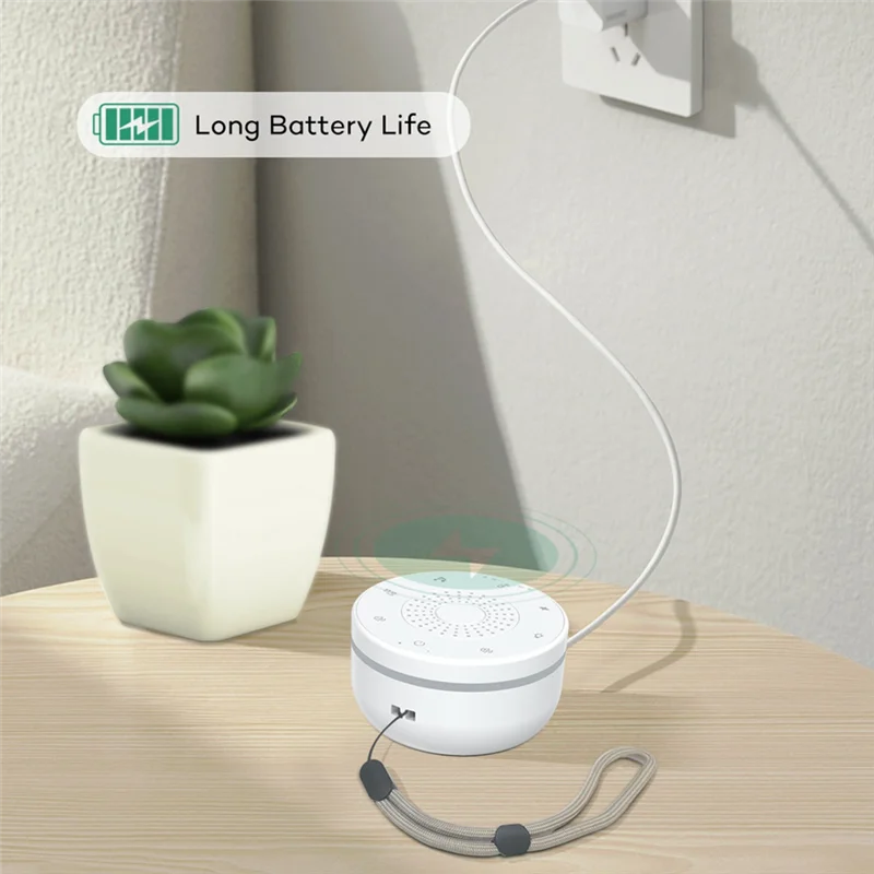 Sleep White Noise Portable Sound Machine For Adults Kids Baby, With 30 Soothing Sounds,5 Color Night Light,3 Timer