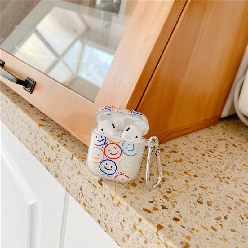 Cartoon Smiley Face For Apple AirPods 1 2 Pro Bluetooth Headphone Cover 3rd Generation Silicone Soft Cover Protective Case