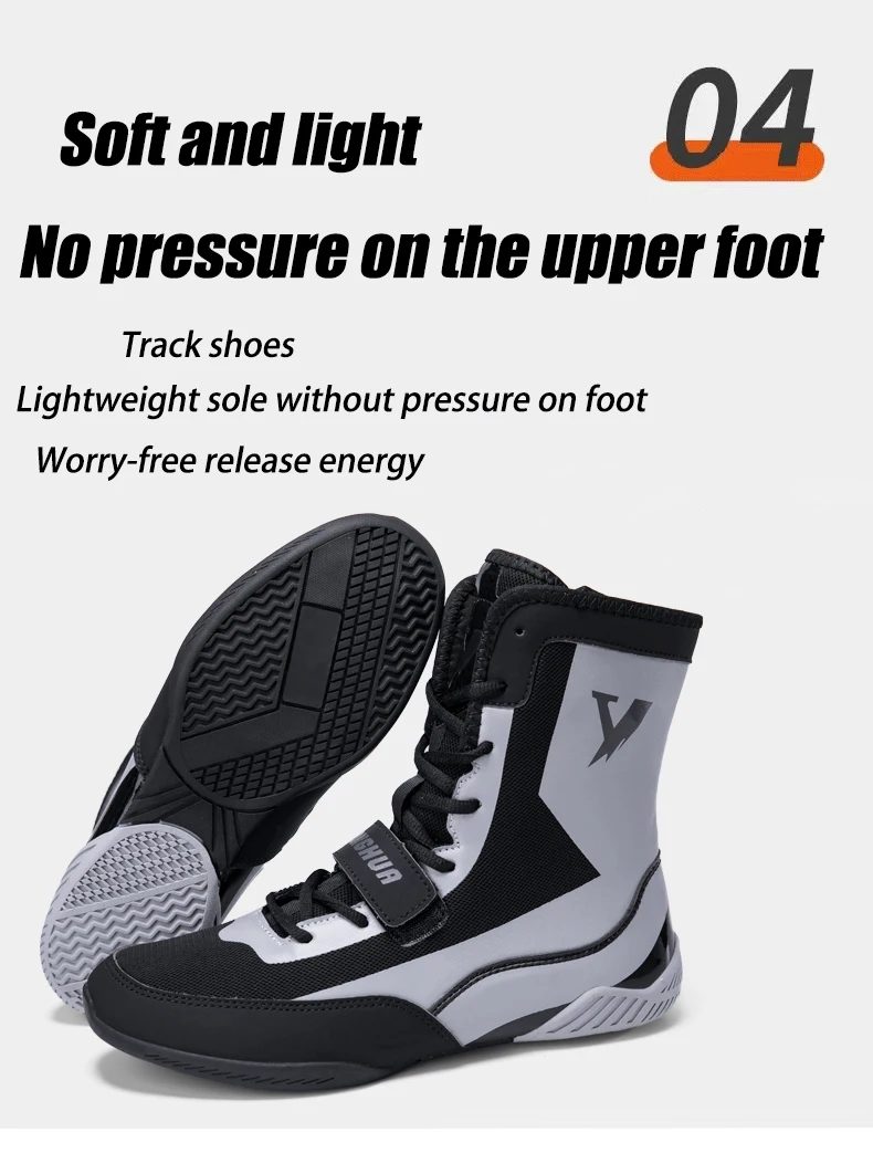 Description Picture 6 of itemWrestling shoes male Boxing Shoes Fighting Sanda Strength High Top Shoes light fighting Boots Weightlifting shoe Sneakers