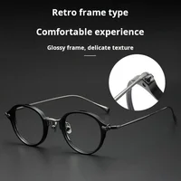 MOMOJA роскошные титановые оправы для очков из ацетата, новые ретро круглые высококачественные оптические очки по рецепту для мужчин и женщин KMN182 — изображение 2