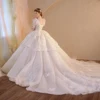 Jancember Superfine Customization Wedding Dresses Ball Gown High Neck Full Sleeves Embroidery Illusion Robe Mariage LSMX034 2