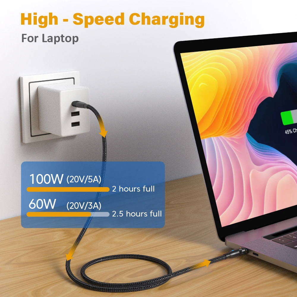 100W USB-C to Type-C Fast Charging Cable, 3M Length