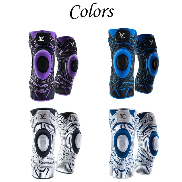 Veidoorn Compression Knee Brace with Straps TPE Pad Anti-Slip Silicone Gel Arthritis Support Sports Knee Sleeve for Running 4