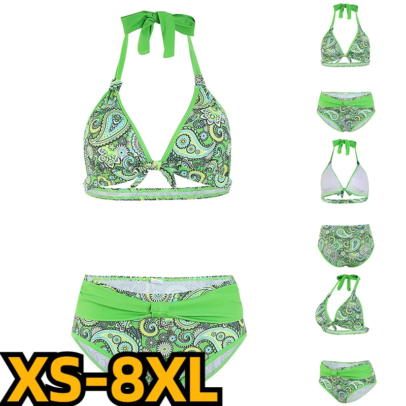 

2023 Women New Design Printing Swimwear Two Piece Set Beachwear Swim Suit Vintage Bathing Suit Summer High Waist Swimsuit Bikini
