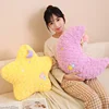Three Colors Star Moon Pillow Stuffed Yellow Purple Pink Decor Cushion for Office Home Cot Nap Christmas Gift 4