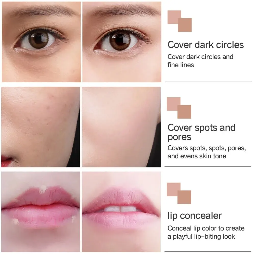 Concealer Cream Full Coverage Acne Freckles Brightening Skin Tone Concealer sponge head concealer,liquid concealer,makeup concealer,waterproof concealer,face concealer,face concealer pen,concealer powder,concealer palette,concealer foundation cream