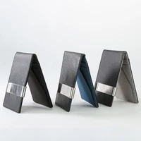 Free ship Fashion Men's Leather Money Clips Wallet Multifunctional Thin Man Card Purses Women Metal Clamp For Money Cash Holder 2