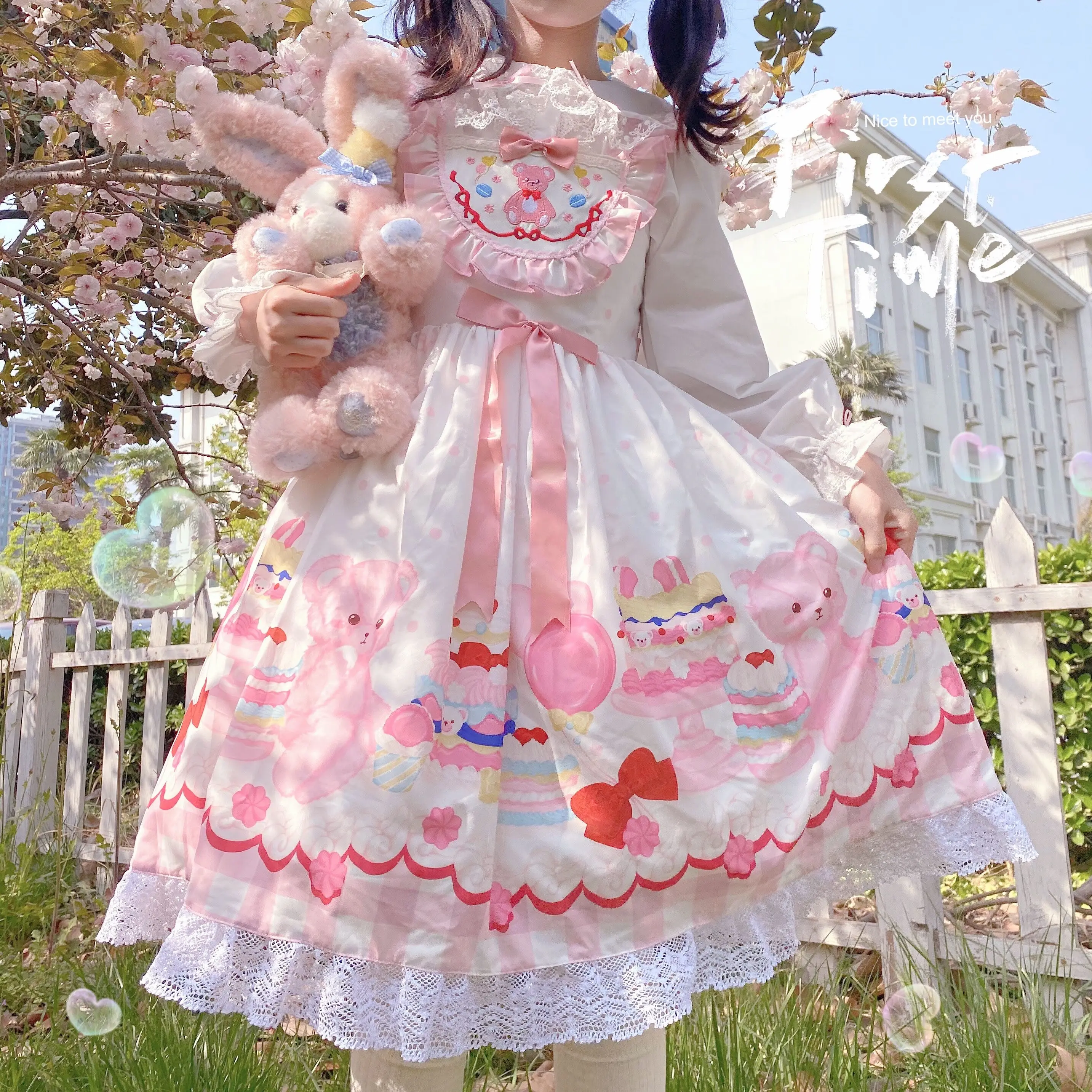 Victorian Vintage Lolita Dress for Women Strap Jsk Bowknot Princess Party Cute Print Girls, Japanese Sweet Kawaii Dresses