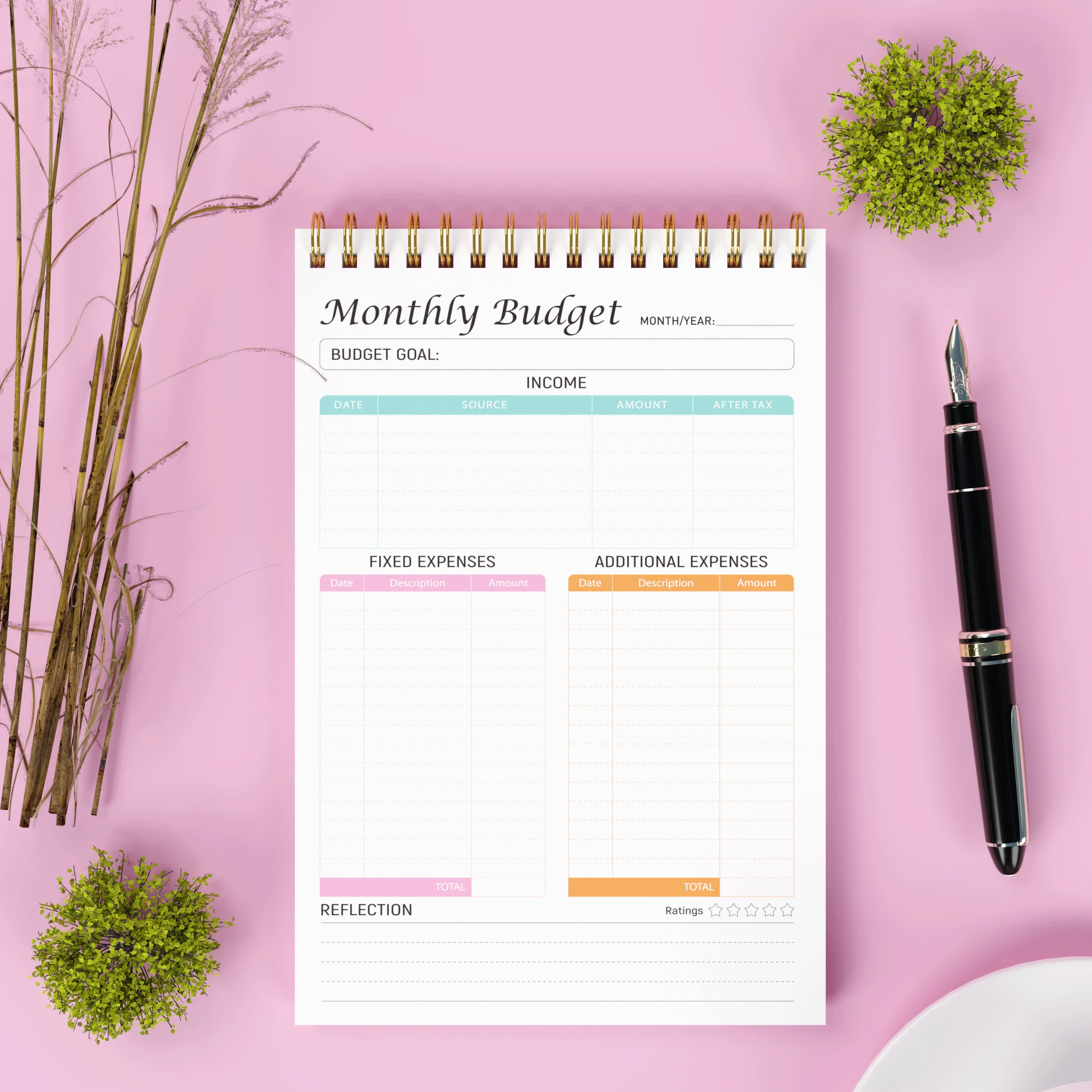 1pcs Monthly Budget Planner Notepad Expense Tracker Notebook. Finance
