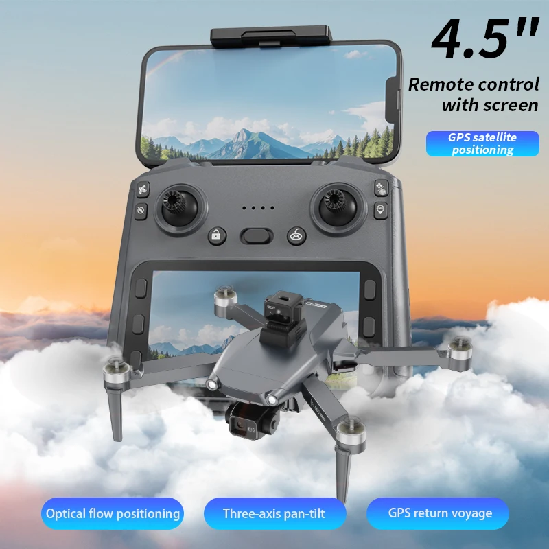 새로운 L600-1 ProMax FPV 드론 4.5인치 LCD 화면 RC 쿼드콥터 장난감 8K HD 듀얼 카메라 레이저 장애물 회피 브러시리스 GPS 드론
