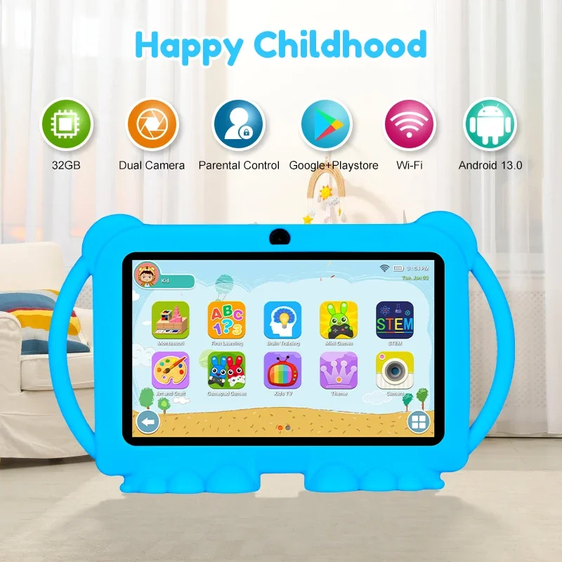 Kids Tablet, 7 inch Tablet for Kids, 32GB ROM 2GB RAM Android 11.0 Toddler Tablet with 2.4G WiFi, GMS, Eye Protection Screen