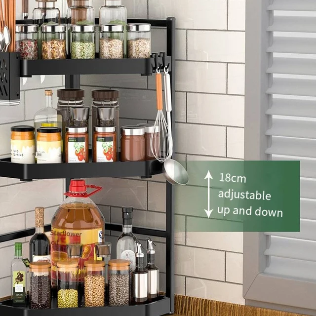 Kitchen Triangle Shelf Organizer Multi-Purpose Corner Spice Shelf Removable  Steel Rack Home Oil Salt Vinegar Storage Racks