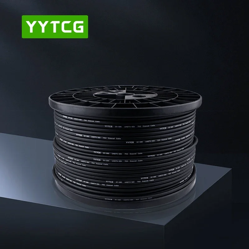 YYTCG RF 동축 케이블, 블랙 RG-85, RG85U 동축 피그테일 와이어 케이블, 3M, 5M, 10M, 15M, 20M, 25M, 30M, 40M, 50 m, 75 ohm
