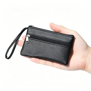 Portamonete da donna e da uomo, piccola borsa da uomo, portafoglio, portamonete con cerniera, borse per soldi, mini portafogli per bambini, portachiavi in pelle, Carteira