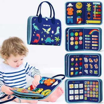 Montessori Toys Busy Board Sensory Activity Developing Board for Motor Skills,Learning Board for Toddlers  Christmas Gift 5