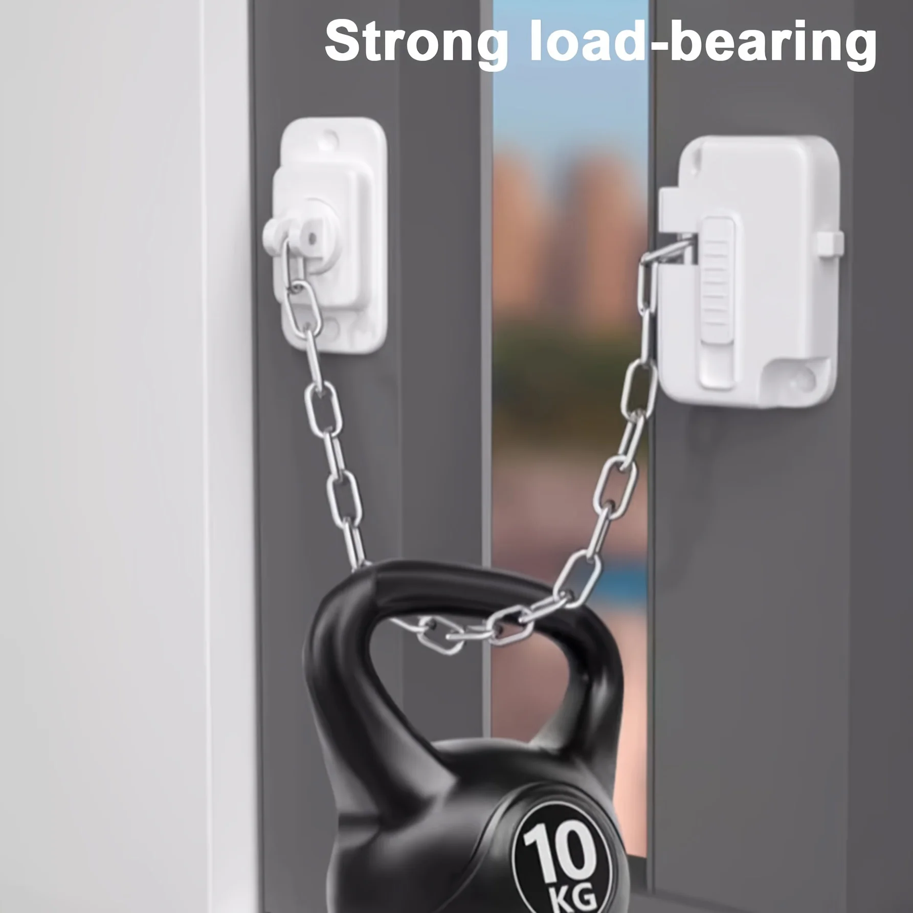 Adjustable Window Safety Lock-No-Drill/Drill Installation, Secure Sliding & Casement Windows with Screws and Adhesive Included