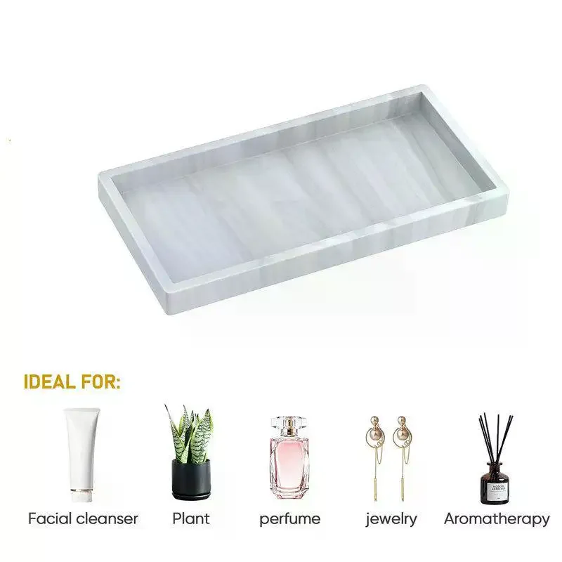 1Pc Square Silicone Aroma Diffuser Tray Bathroom Tray Soft Jewelry Tray Dressing Table Decorative Bathroom Tray Organizer