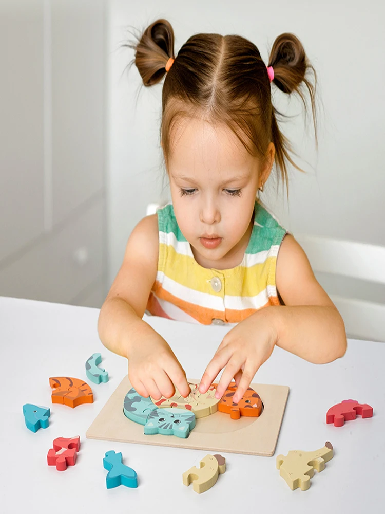 Wooden Educational Animal Jigsaw Puzzle Game Wooden animal parent-child puzzle Educational Animal Puzzle Baby Game 3