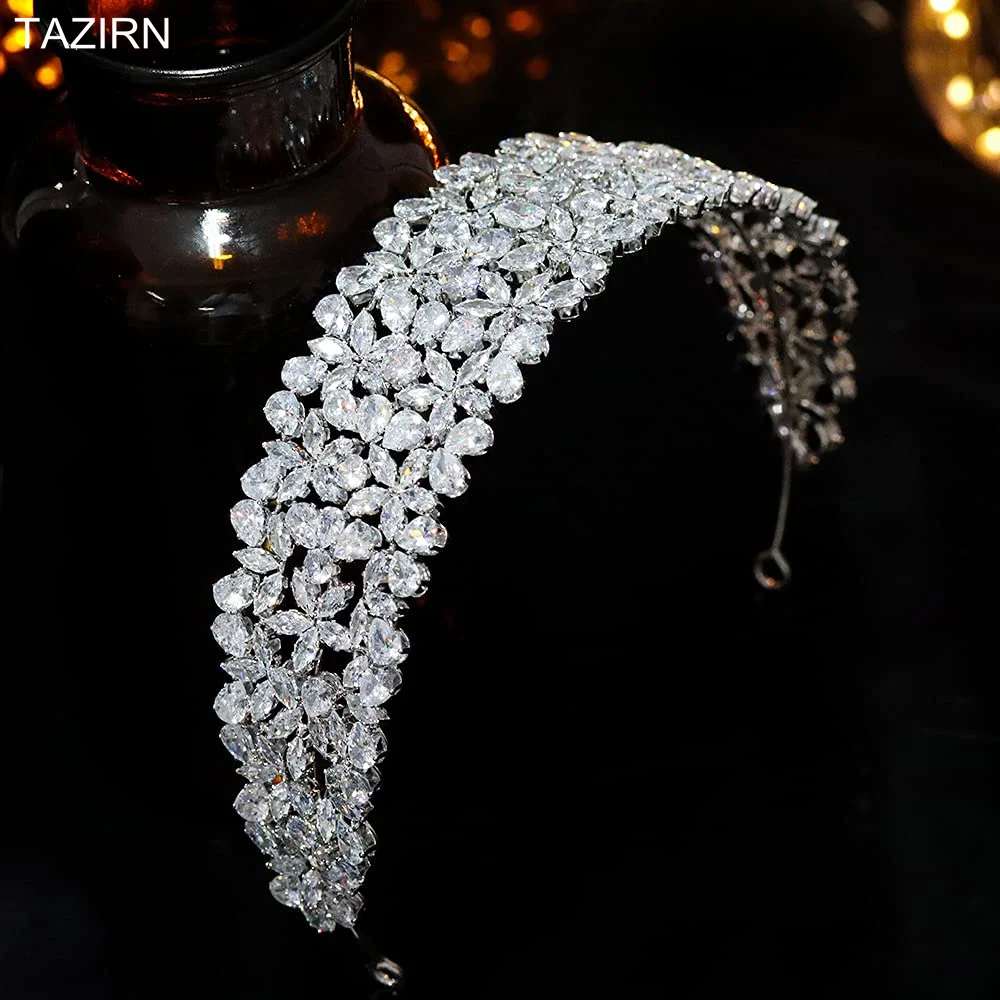 zircon macio hairbands para casamento aniversário headwear cz tiaras noiva bandana de cabelo jóias festa headpieces feminino