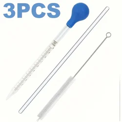 Deluxe Glass Pipette Dropper Set with Stirring Rod and Cleaning Accessories - 10ML (3PCS diguan)
