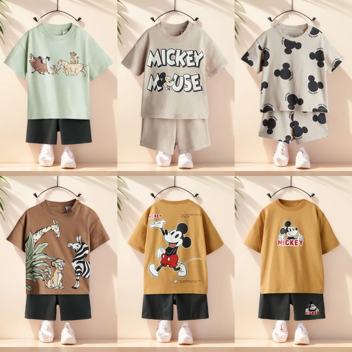 Boys White Pumpkin Cartoon Printed T-Shirt With Stripe Shorts Swimwear Sets