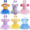 Toddler Mermaid Cinderella Belle Cosplay Princess Dress Infant Jumpsuit Baby Girls Birthday Party Bodysuits Fancy Charm Costume