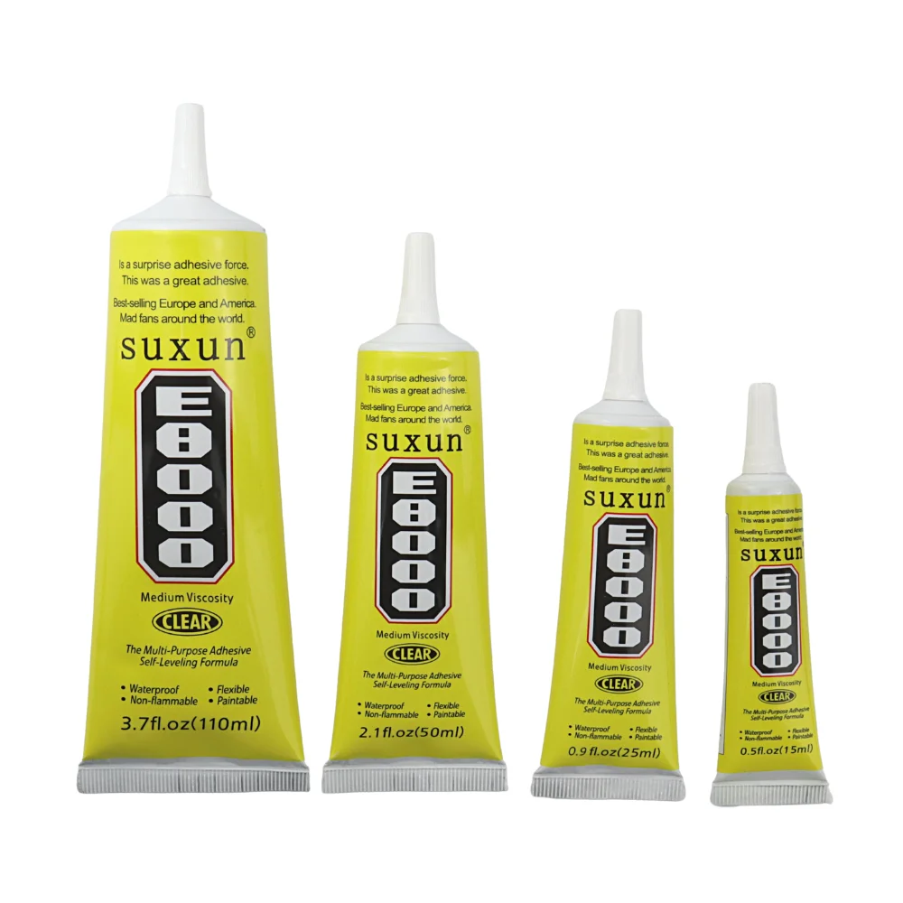 

SUXUN E8000 15ML 25ML 50ML 110ML Glue Clear Contact Phone Repair Adhesive Glass Plastic Universal DIY Glue E-8000