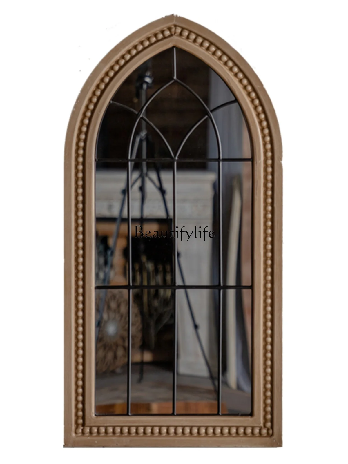 

American Vintage Engraving B & B Bedroom Wall Hanging Mirror Restaurant Light Luxury Fake Window Mirror
