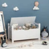 Large White Toy Box Chest with Cushion Seat - Perfect Storage for Boys and Girls' Toys 1