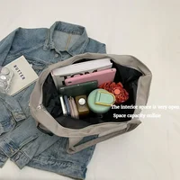 Casual Fashion Large Capacity Tote Bag – Simple Drawstring Shoulder Handbag for Women, Stylish Travel & Everyday Aesthetic Tote - Image 5