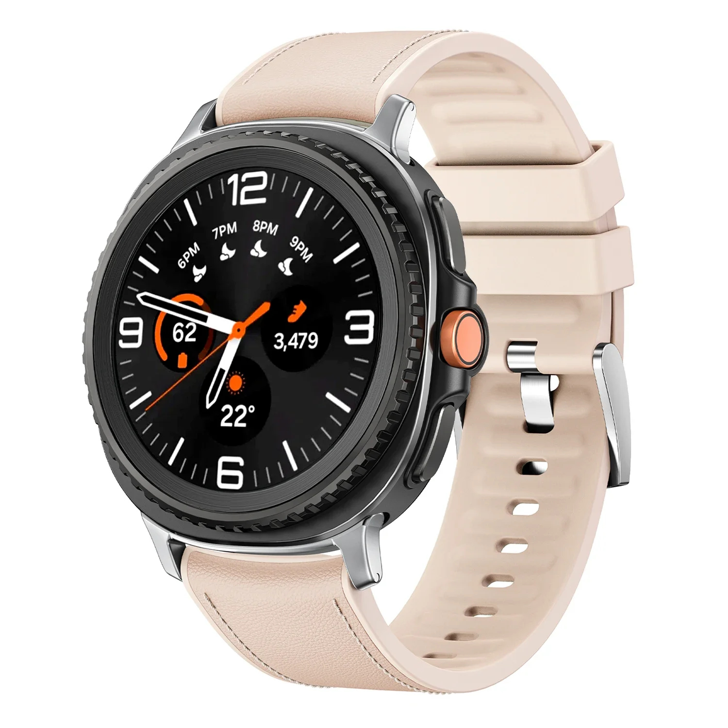Premium Silicone & Leather Strap for Smartwatch - No Gaps Design, Versatile Fit, Elegant Bracelet Accessory