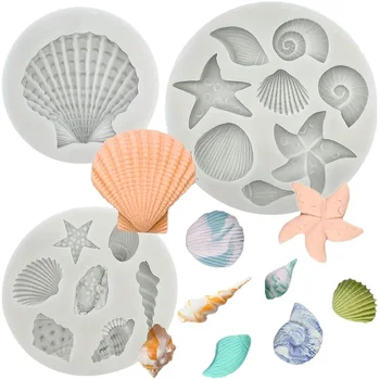 Silicone Shell Cake Mold, Conch Fondant & Chocolate Baking Mould Set, DIY Cake Decorating Tools for Cupcakes 1