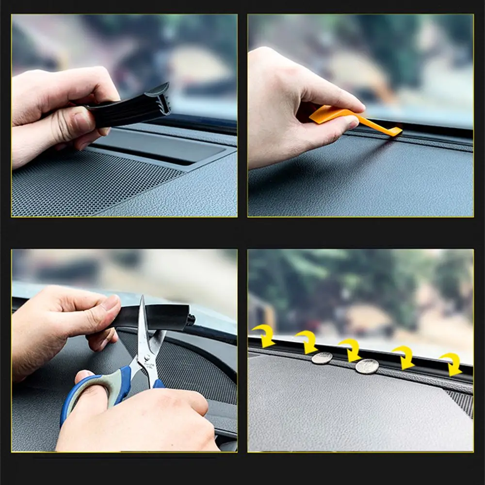 1.6M Car Windshield Sealant Dashboard Soundproof Sealing Strip Auto Rubber Seals Car Panel Seal Interior Accessories