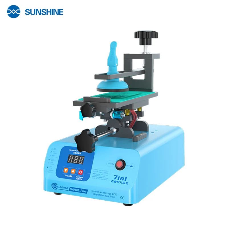 SUNSHINE 918L Plus 7in1 Rotate Hot Plate Flat Screen And Edge Screen Separator Machine For iPhone Samsung LCD Cured LCD Repair