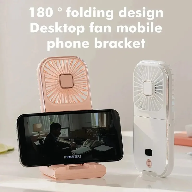 Xiaomi Portable Fan Hanging Neck Fan Handheld USB Charging 3000mAh 180° Folding Desktop Air Cooling Fan Emergency Power Supply 3