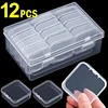 12/1Pcs Transparent Storage Box Jewelry Container Plastic Square Box Case Organizer Packaging For Jewelry Beads Earrings Storage 1